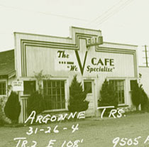 V Cafe, 9505 Aurora Ave.N., a World War II-era business (1943 photo)